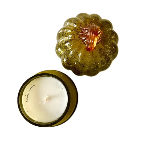 Pumpkin Tobacco Glass Pumpkin Cloche Candle - Picture 3 of 7